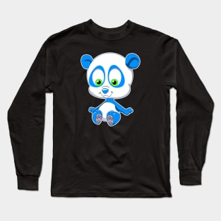 Blue Baby Panda Long Sleeve T-Shirt